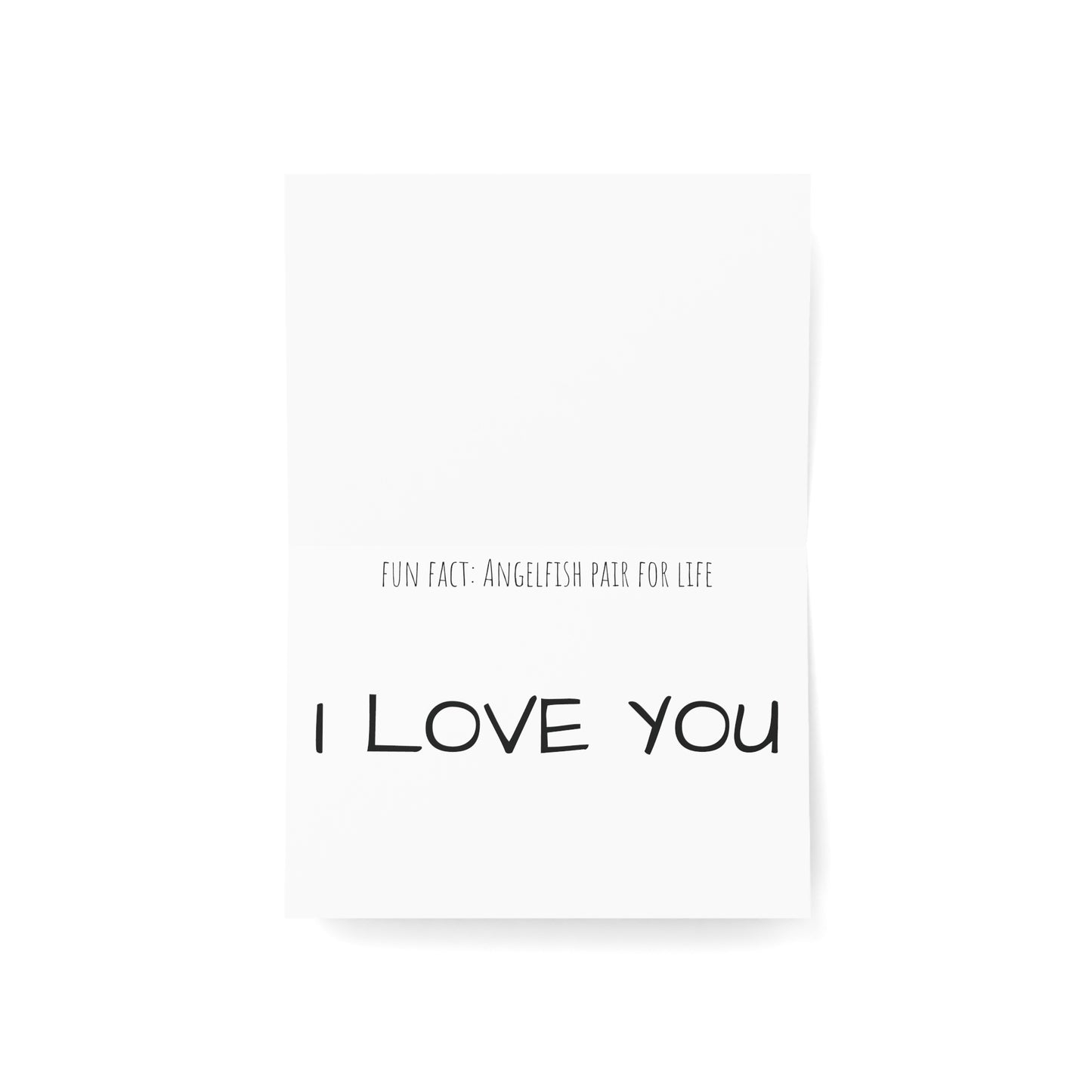 Angelfish "I love you" cards. Perfect for anniversaries, birthdays, holidays!